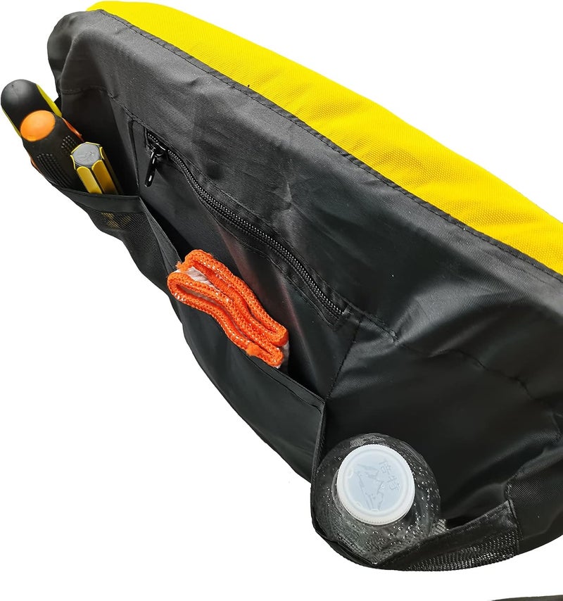 GaeaAuto Riding Lawn Mower Seat Cover 600D Oxford Cloth Weatherproof Deluxe Durable Tractor Seat Cover, Yellow, Medium - Image 3
